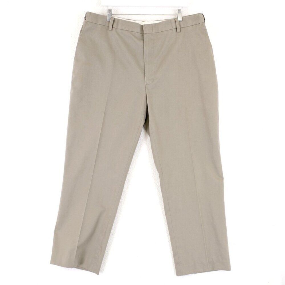 Orvis Cotton Green Adjustable Waist Chino Pants‎ 40/29 High Rise Flat Front